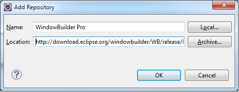 configurer windowBuilder