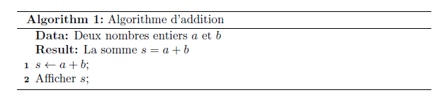 algorithme-2e latex débutant