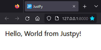 Web framework Justpy - python débutant