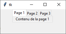 créer des onglets avec le widget Notebook tkinter python