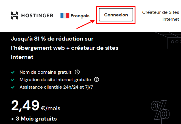 connexion hostinger