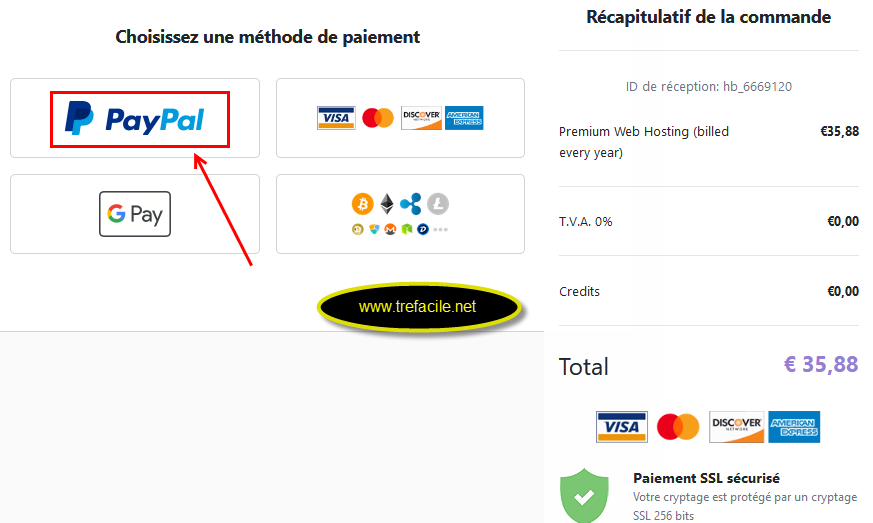 paiement hostinger hebergement