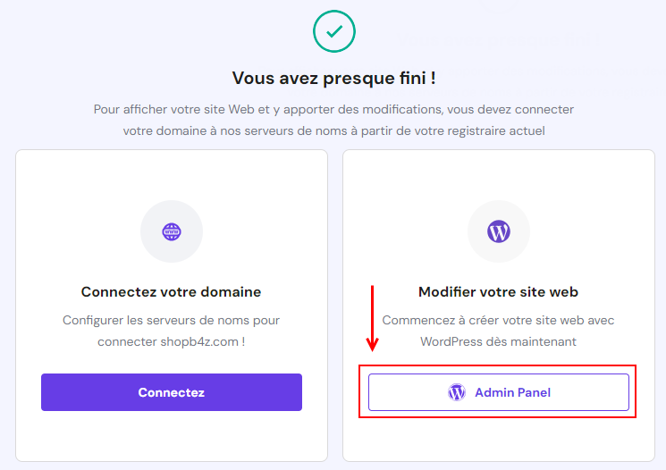 Créer un site web sur hpanel hostinger - admin panel hpanel