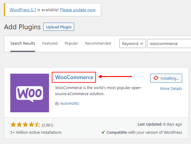 boutique woocommerce en localhost