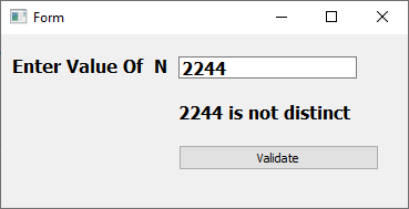 examiner si un nompbre est distinct en python pyqt