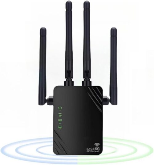 Répéteur WiFi,1200Mbps Dual Band 2.4G / 5G WiFi Home and Office,Repeaters/Routers/AP Amplifier