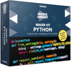 FRANZIS 67183 Mach's Easy Maker Kit Python pour Raspberry Pi 4 et 400 avec Tous Les Composants et Manuel de 140 Pages