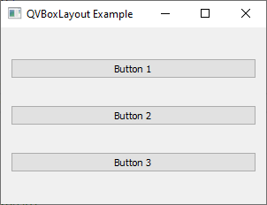 QVBoxLayout PyQt5 Python Exemple de 3 QpushButton