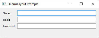 Formulaire à l'aide QFormLayout PyQt5 Python